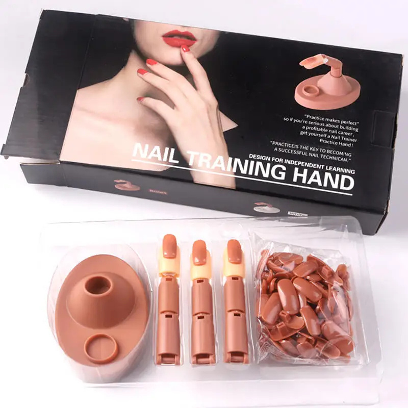 Plastic False Nail Tip Display Practice Fingers Acrylic Nails Training Fingers for Nail Art Beginners