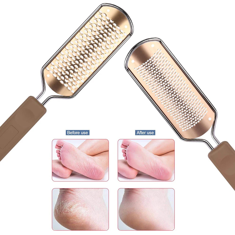 Pedicure Rasp Foot File Callus Remover Professional Stainless Steel Colossal and Fine Foot Scrubber Remove Dead Skin