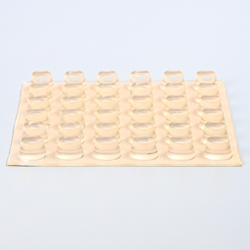 Clear Sound Dampening Self Adhesive Rubber Cabinet Door Bumpers Drawer Pads Circular Dots Double Buffer Cabinet Stoppers