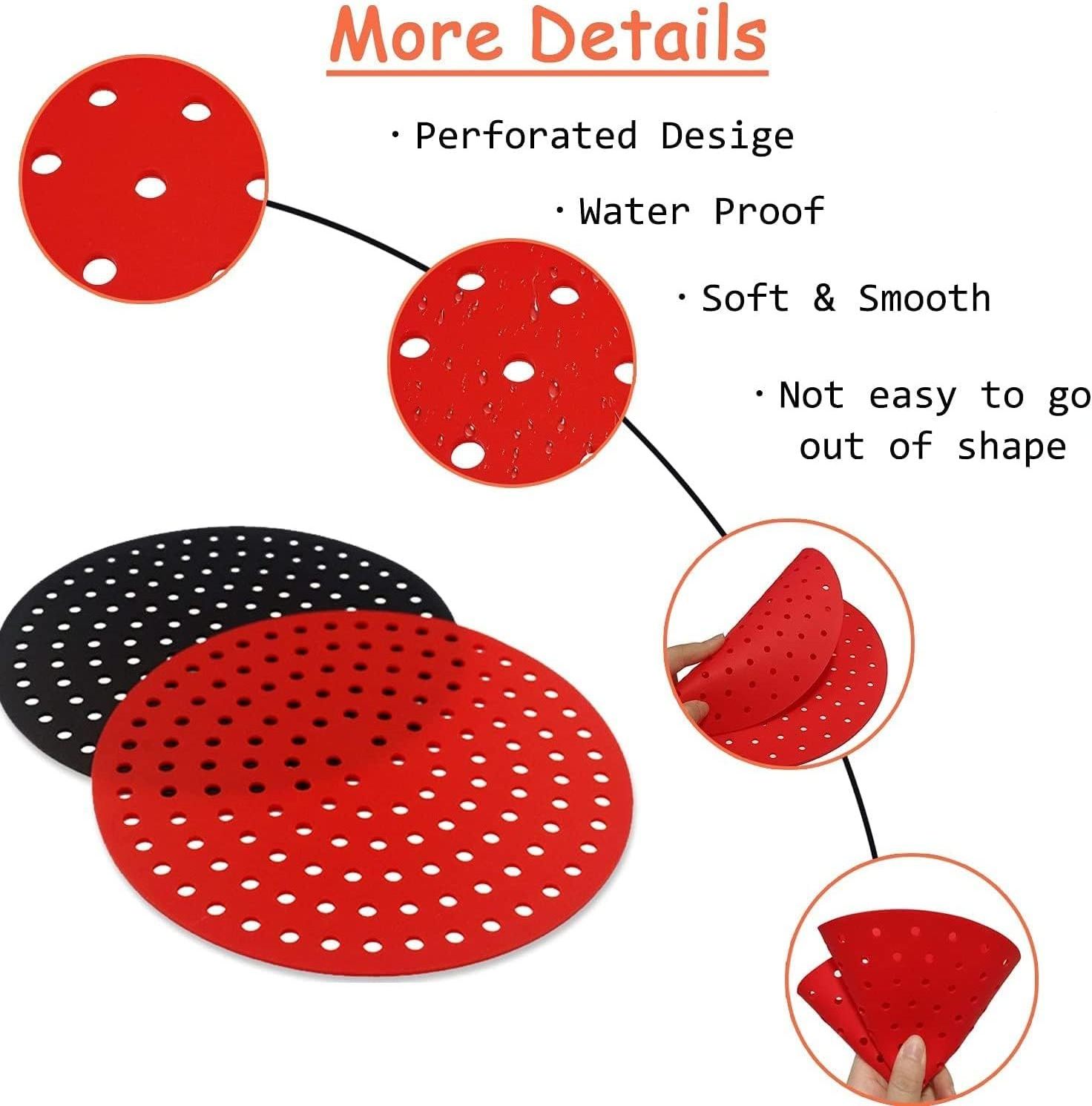 Wholesale Reusable Non Stick Easy Clean Silicone Air Fryer Baking Tray Liners Foldable Air Fryer Pad Food Grade Rubber Mats