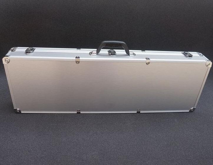 High Quality Black Double Sided Sturdy Aluminum long Case  With Egg Foam