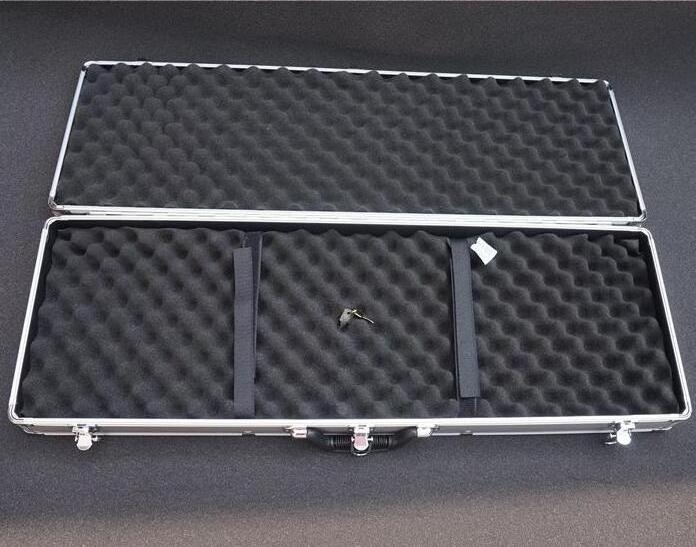 High Quality Black Double Sided Sturdy Aluminum long Case  With Egg Foam