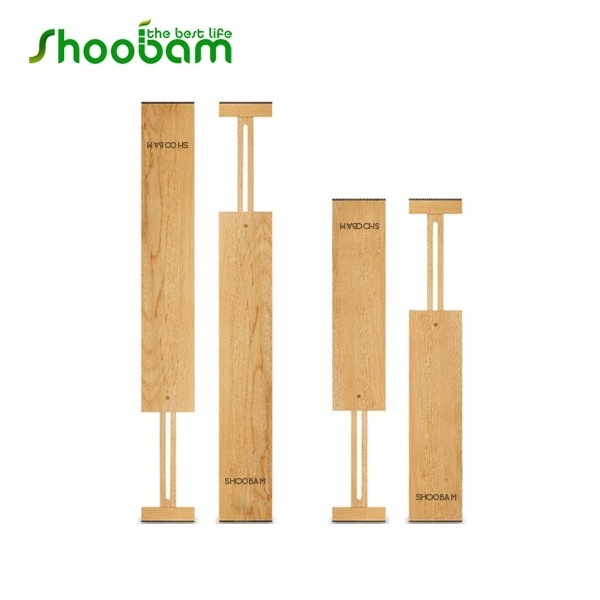 Beech Wood Adjustable Drawer Dividers (Set of 4) Desk Drawer Organizers for Your Kitchen, Bedroom, Office