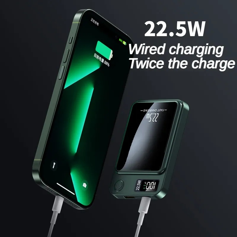 2024 Trending Mini Portable Charger Powerbank Magnetic Wireless Charging PD20W External Battery Fast Charging Power Bank 10000ma