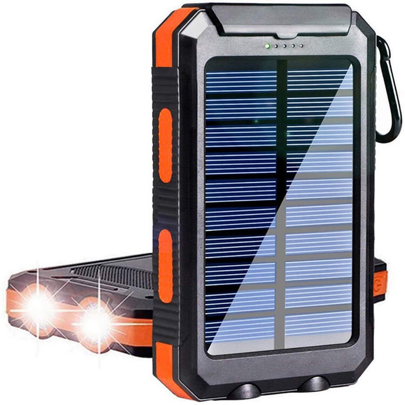 Waterproof Camping 20000Mah Solar Power Bank Solar Phone Charger External Backup Battery Pack with Dual USB Ports Power Bank