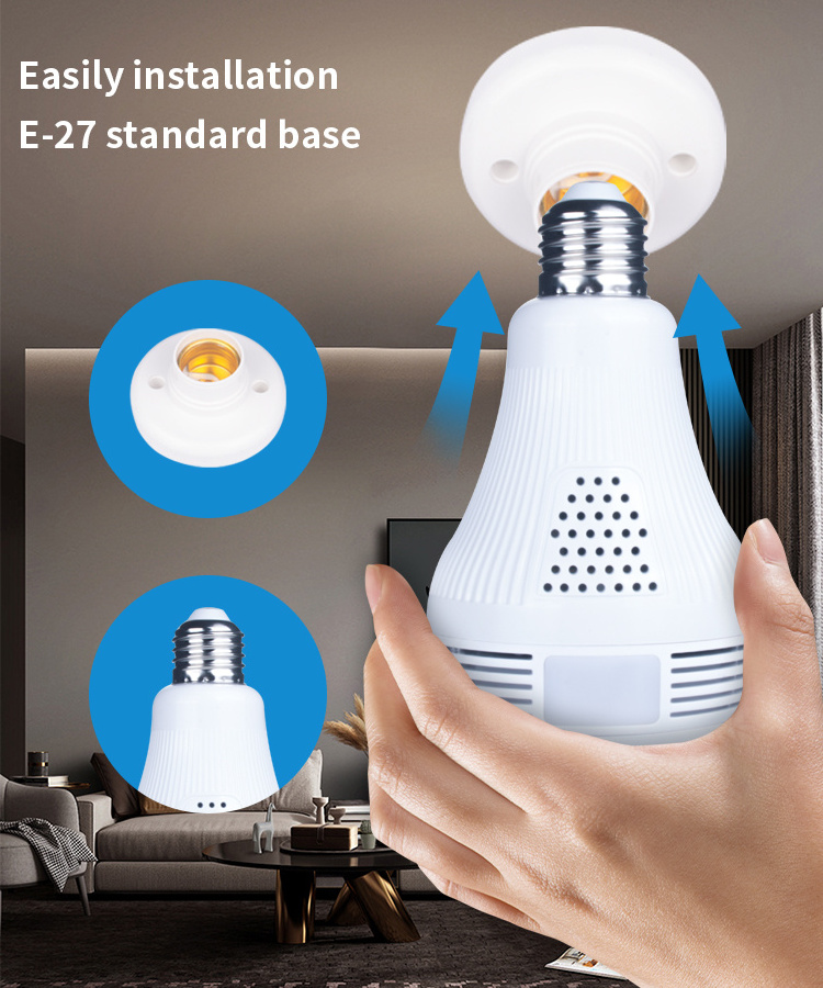 Wholesale OEM V380 PRO 2MP Security Wireless Ip Camera Wifi Light Bulb CCTV Camera Systems Home Night Vision Wifi Ip Camera