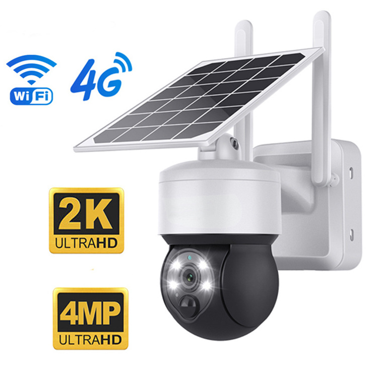 New HD 3MP 4MP CCTV Surveillance Security Wireless IP Wifi Outdoor Cameras IP65 Waterproof 4G Solar Ptz Camera