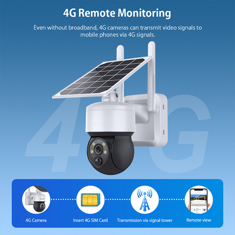 New HD 3MP 4MP CCTV Surveillance Security Wireless IP Wifi Outdoor Cameras IP65 Waterproof 4G Solar Ptz Camera