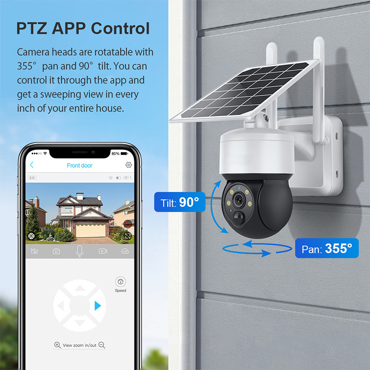 New HD 3MP 4MP CCTV Surveillance Security Wireless IP Wifi Outdoor Cameras IP65 Waterproof 4G Solar Ptz Camera