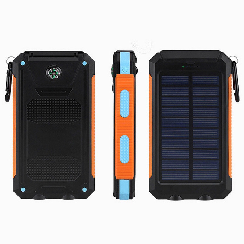 Waterproof Camping 20000Mah Solar Power Bank Solar Phone Charger External Backup Battery Pack with Dual USB Ports Power Bank