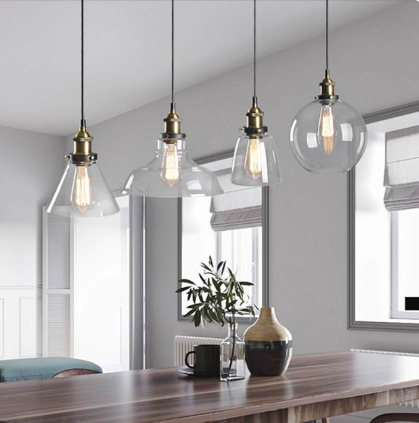 Glass Vintage Industrial Edison Bulb Ceiling Lamp Pendant Light Fixture Lights Chandeliers