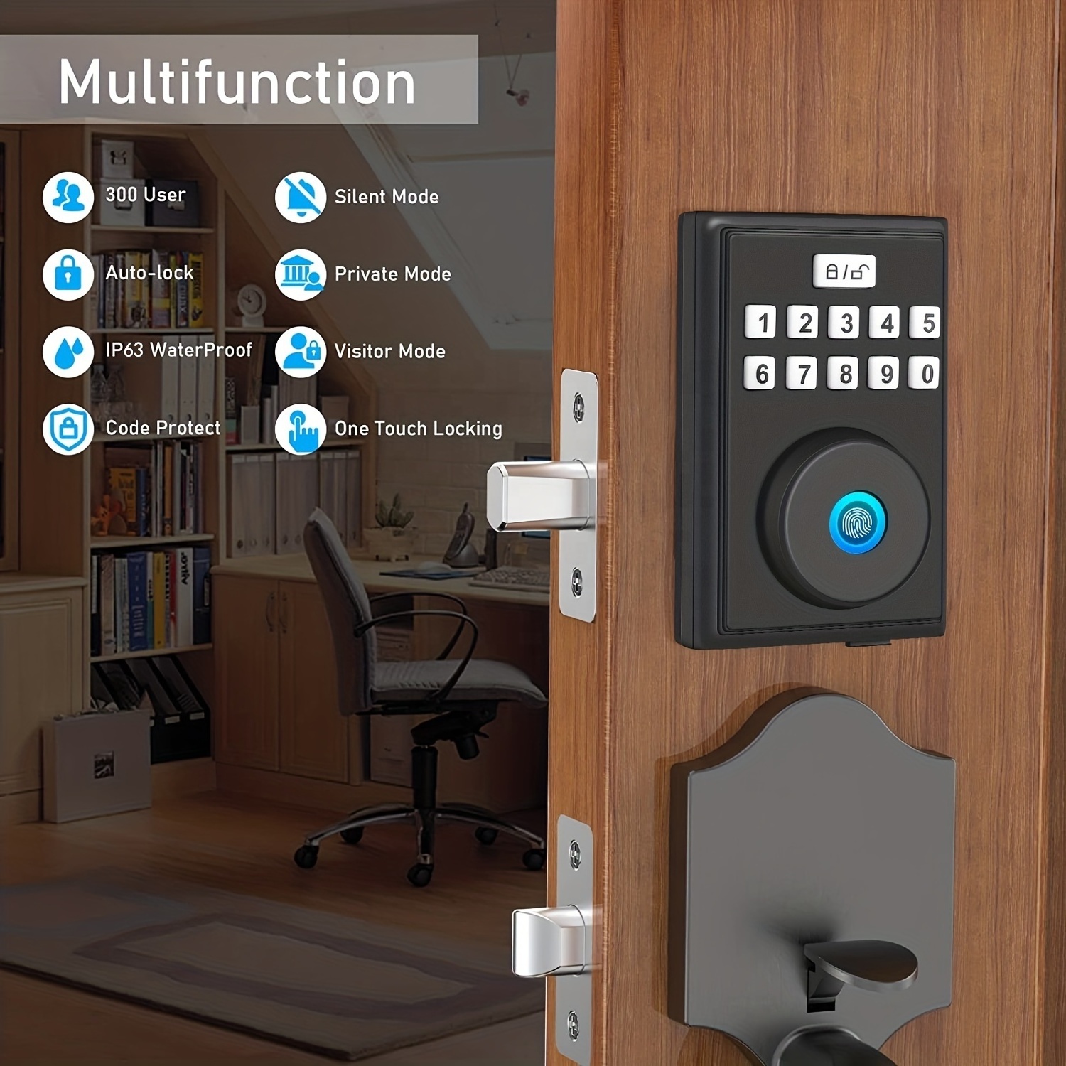 Smart Life Smart Lock,Keyless Entry Door Lock,Fingerprint Door Lock,Electronic Deadbolt With Keypads Easy To Install