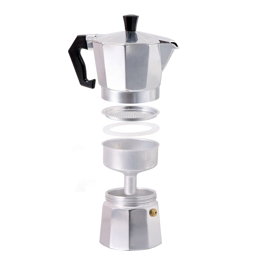 150ML Aluminum Moka Coffee Pot Italian Coffee Machine Classic Octagonal Shape Espresso Latte Percolator Stove Coffee Maker