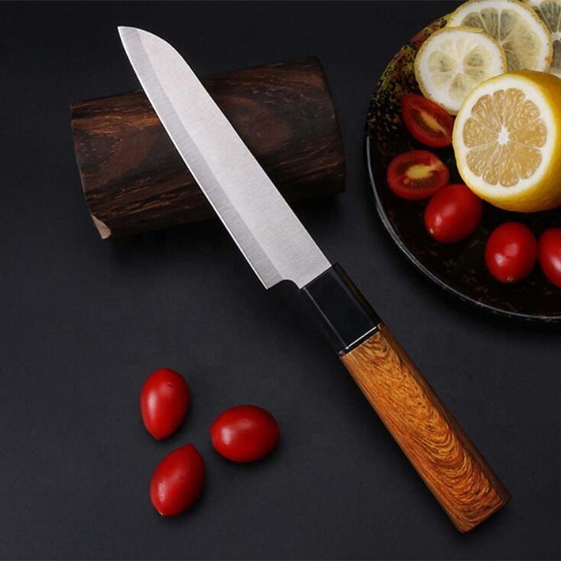 Fruit Knives Stainless Steel Small Kitchen Knife Wood Grain Peeling Tools Cutting Dicing Slicing Meat Paring Knife