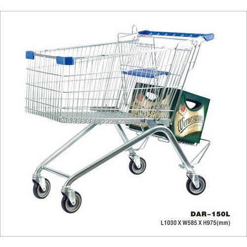 store shopping carts with chrome wire basket