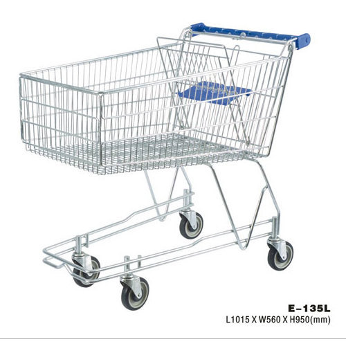 store shopping carts with chrome wire basket