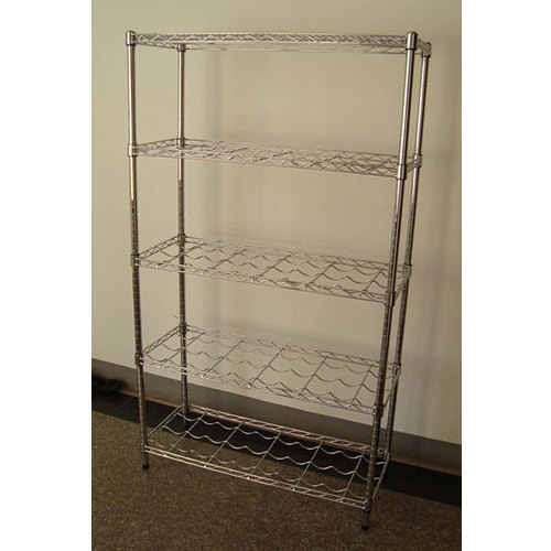 chrome plating wire shelving unit for stores and supermarket metro system with wave shelves for bottles in supermarket