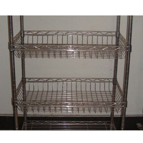 chrome plating wire shelving unit for stores and supermarket metro system with wave shelves for bottles in supermarket