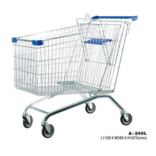 store shopping carts with chrome wire basket