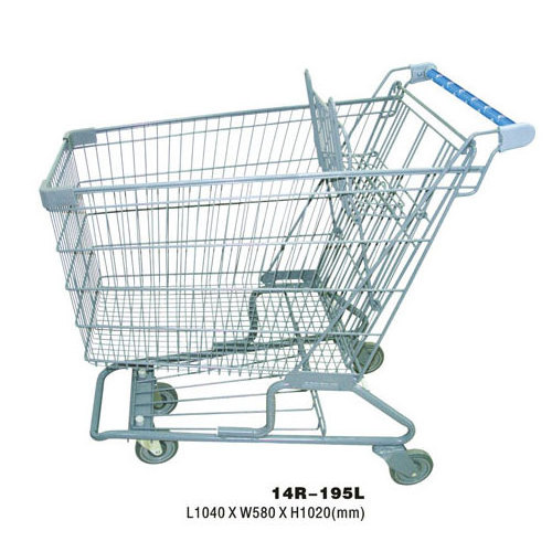 store shopping carts with chrome wire basket