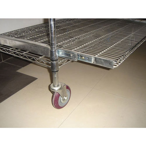 high quality chrome surface steel wire shelving for retail stores with wheels movable for baked food with sliding shelves