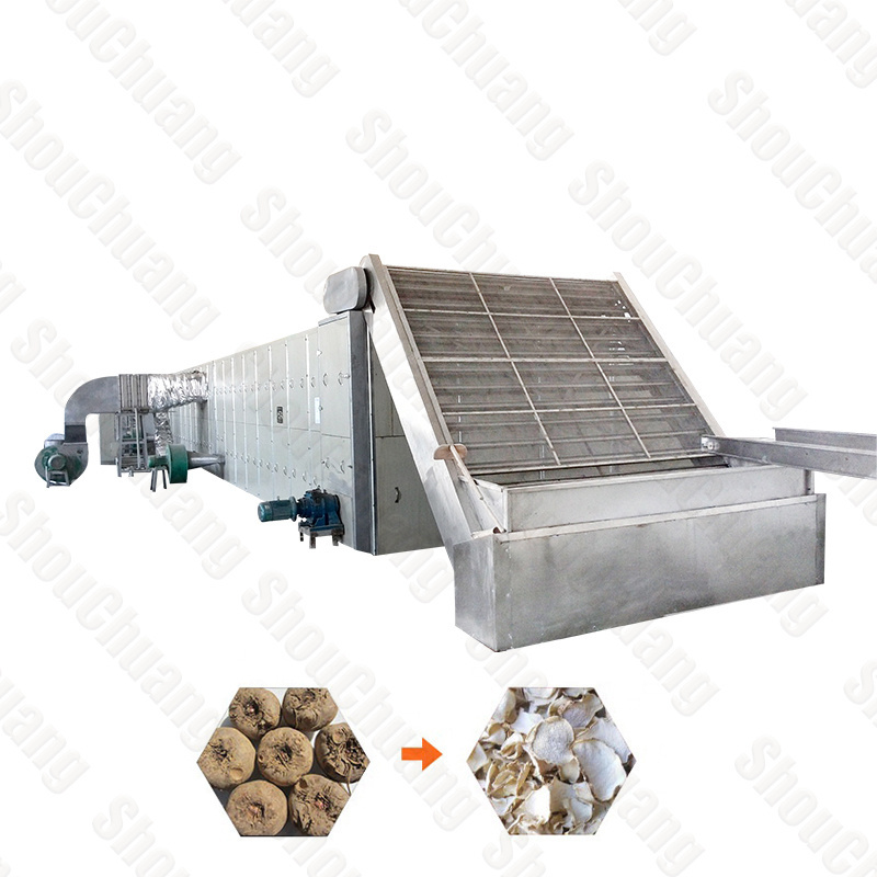 Shouchuang Oem Dried Konjac Cassava Chip Processing Machine PLC Control Konjac Porang Cassava Vegetable Dryer Machine