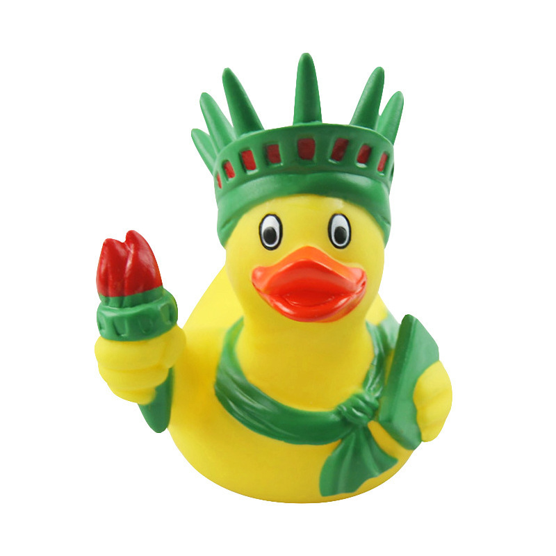 Custom Children's PVC Plastic Rubber Duckies Bath Toy Holiday Gift Yellow Green Torch Rubber Ducks