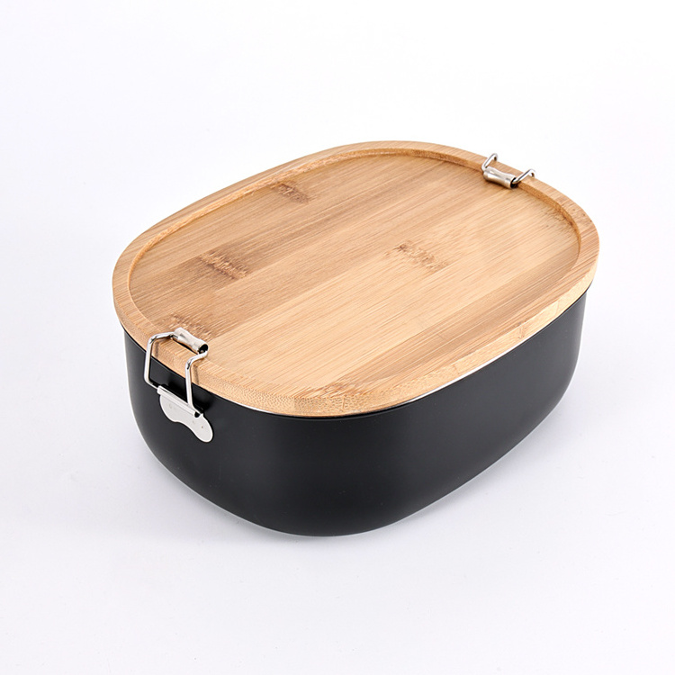 New Design 304 Stainless Steel Lunch Bread Box Bento Lunch Box With Bamboo Lid