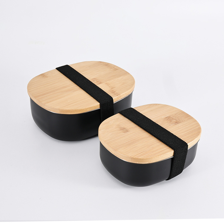 New Design 304 Stainless Steel Lunch Bread Box Bento Lunch Box With Bamboo Lid