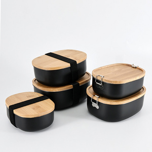 New Design 304 Stainless Steel Lunch Bread Box Bento Lunch Box With Bamboo Lid