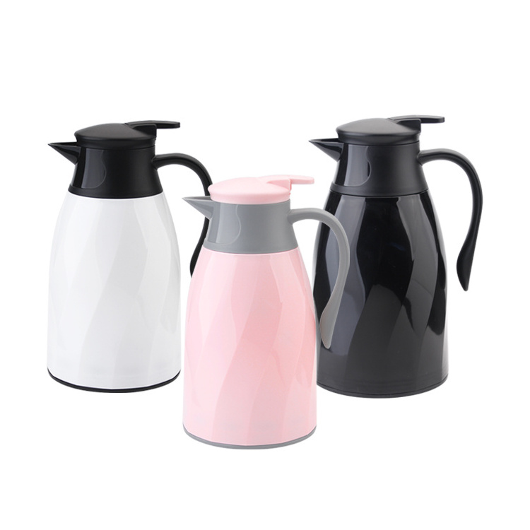 Custom printed plastic thermal insulated flask carafe pot double walled vacuum thermos maker jug for coffee