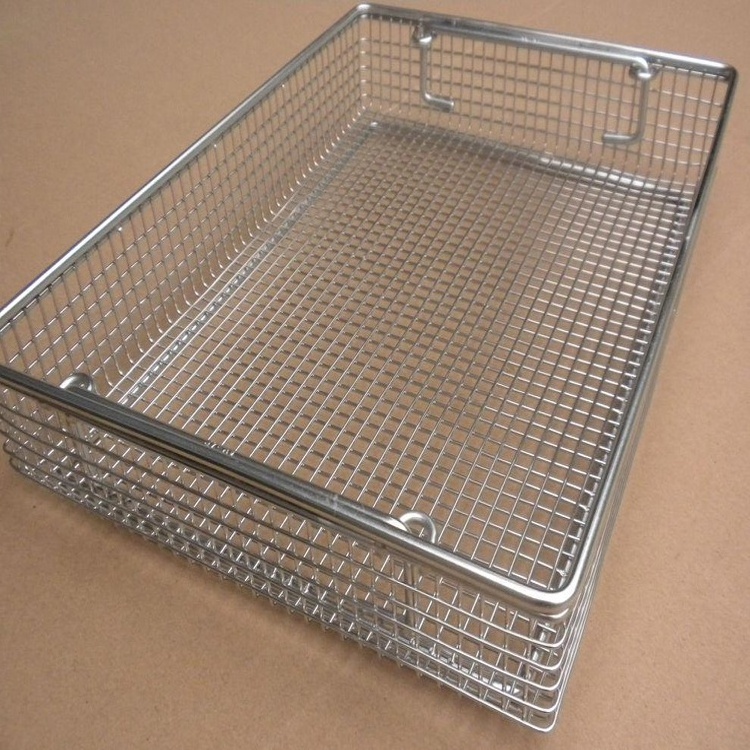 stainless steel 304 316 L Metal wire baskets in pantry cabinet  stainless steel wire mesh kitchen cooking basket