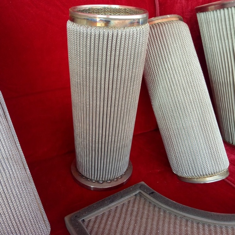 metal fiber pleated filter cartridge,stainless steel candle filter cartridge,pleated metal mesh filter