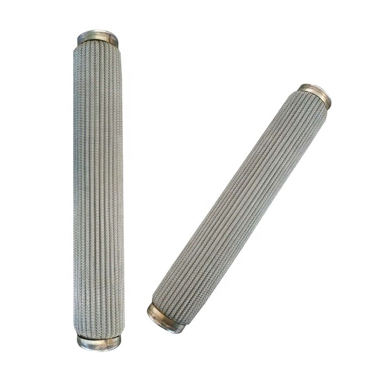 metal fiber pleated filter cartridge,stainless steel candle filter cartridge,pleated metal mesh filter