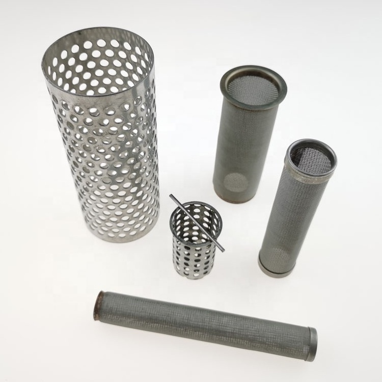 Manufacturer custom metal filter basket 304 316 stainless steel perforated filter tube filter elements