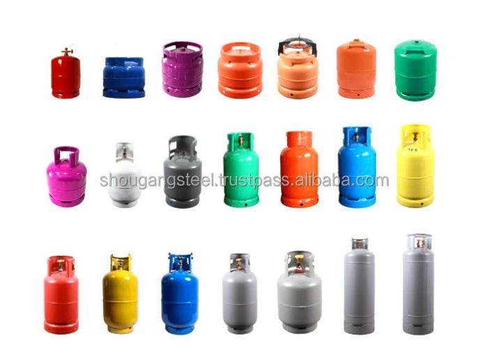 supply high quality 3kg 5kg 7kg 9kg 19kg 48kg 45kg empty gas lpg cylinder with valve for commercial