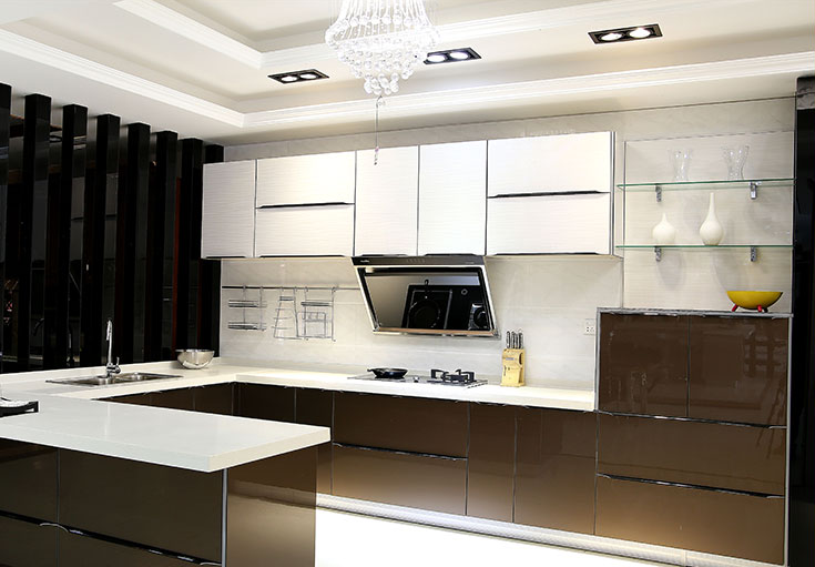 Wholesale White High Gloss China New Model Kitchen Cabinet With Blum Hardware