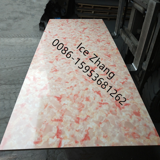 High Glossy 4*8ft 18mm Marble Texture Melamine Laminated Plywood