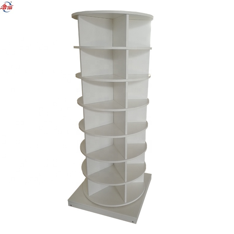 360 degree customized space saving rotating wooden cabinet shoe rack