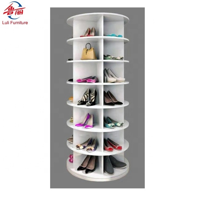 space saving floating women's SPINNING  Lazy Susan 50 pairs multi layer display storage shoe RACK closet