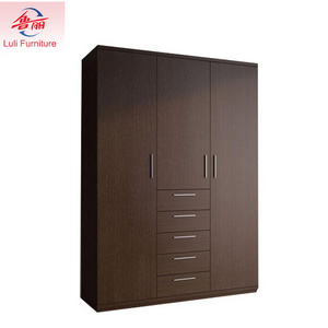 3 door 5 drawers wooden wardrobe  design