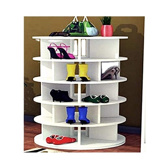 revolving lazy Susan 5-tier shoe organizer 25 pair shoe storage rack