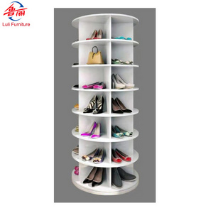 lazy Susan shoe rack organization