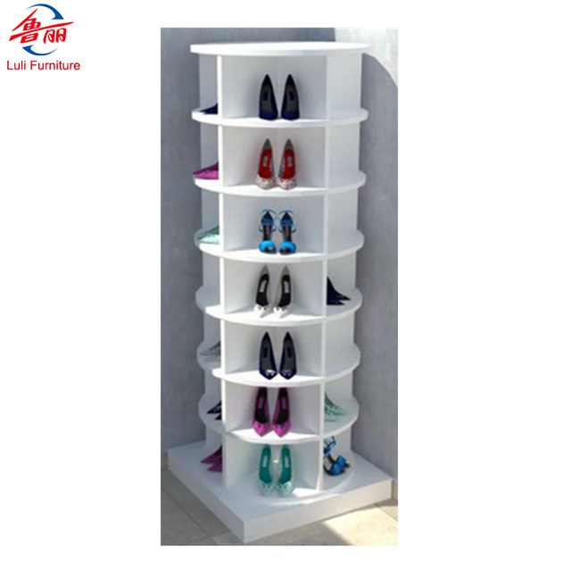 lazy Susan shoe rack organization