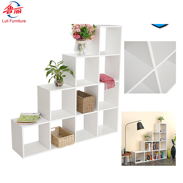 modern wooden cube room divider bookcase