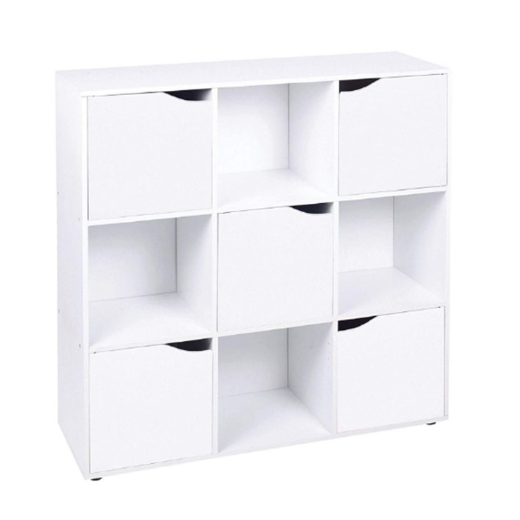 9 Cube 5 Doors 4 Open Cubes Bookcase Office Home Storage wooden bookcase