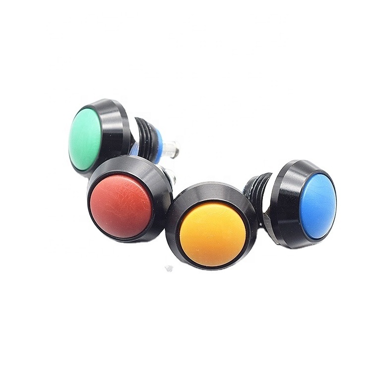 colorful plastic IP65 12 MM led switches round Momentary locked screw terminal pushbutton switch