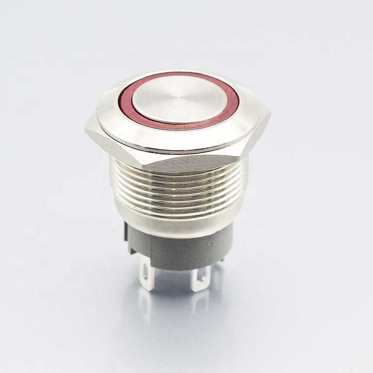 Factory illuminated push button switch with led