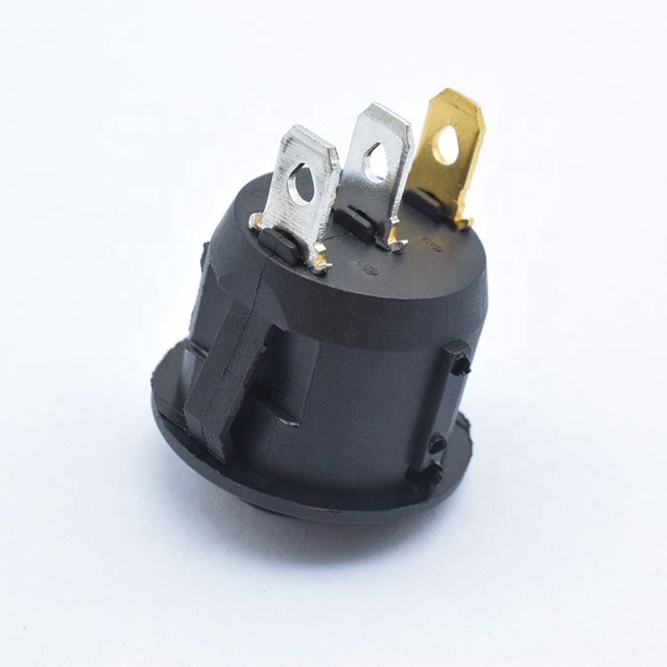 KCD1-105-3P 12v 250v on off rocker switch 3 pin with LED lamp illumination Round rocker switch