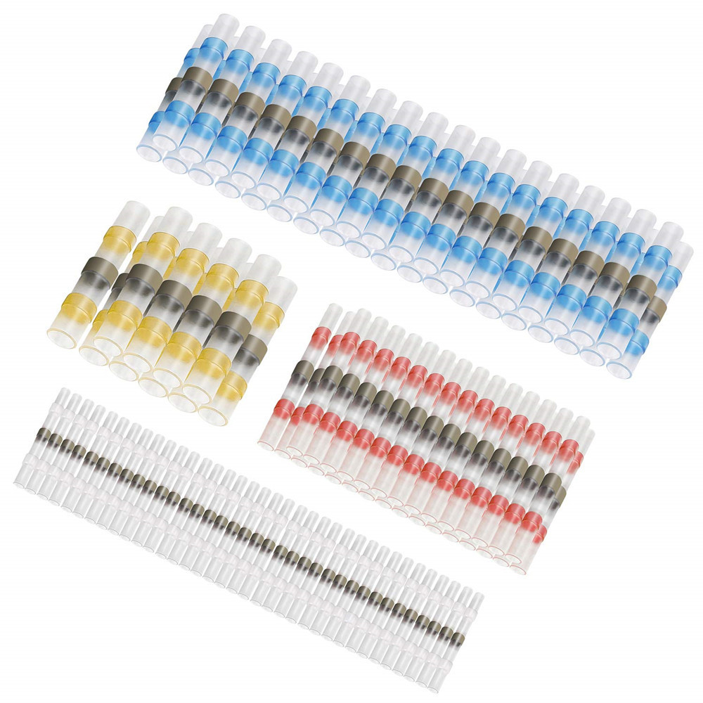 250pcs Pressure-free Electrical Waterproof Seal Heat Shrink Butt Terminals Solder Sleeve Wire Connectors